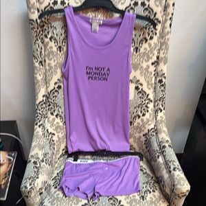 Lavender Sleepwear Set with Fun Slogan